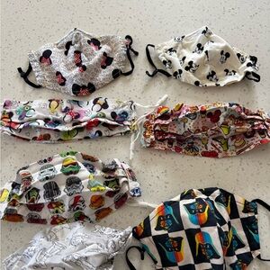 Colorful Disney Print Face Masks Set